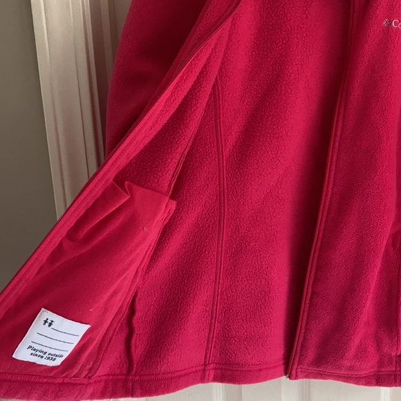 EUC Girls Columbia Bright Pink Zip Up Size Large - Picture 11 of 13